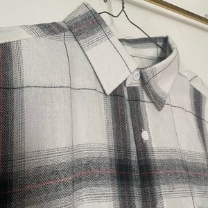 White/Grey/Orange Flannel shirt